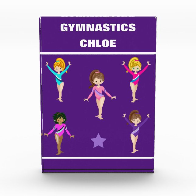 BLOC PHOTO CADEAU GYMNASTIQUE AVEC 5 GYMNASTES PERSONNALISÉS (Devant)