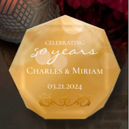 Bloc Photo Cadeau personnalisé 50e anniversaire d'or Keepsaké