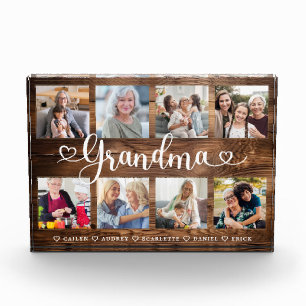Bloc Photo Cadeau personnalisé en bois avec collage de photos