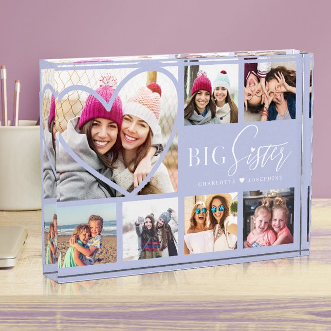 Bloc Photo Cadeau Pour Big Sister 7 Photo Collage Coeur BFF (Gift For Big Sister 7 Photo Collage Heart BFFs)
