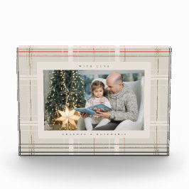 Bloc Photo Cadeau traditionnel Plaid Cosy Beige Cabine Noël