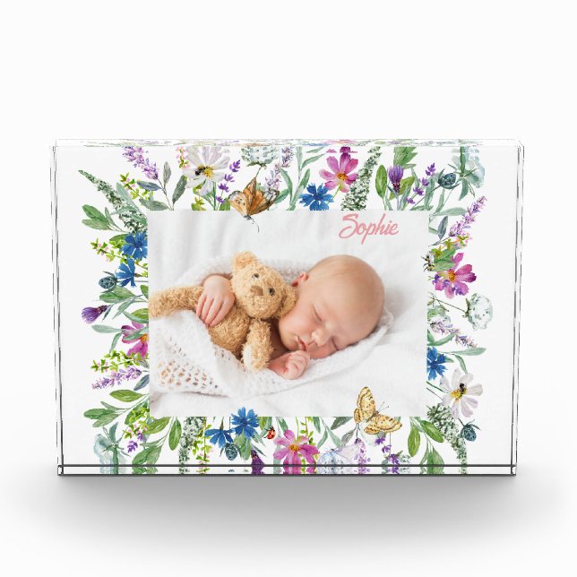 Bloc Photo Cadre de photo de bordure de fleur sauvage  (Devant)