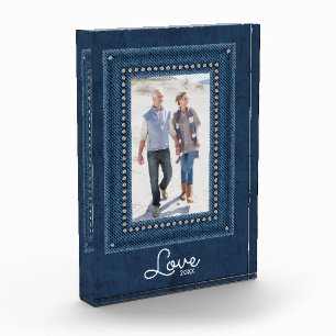 Bloc Photo Cadre LOVE Blue Jean