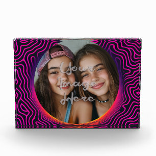 Bloc Photo Cadre photo personnalisé Neon Vaporwave Swirl