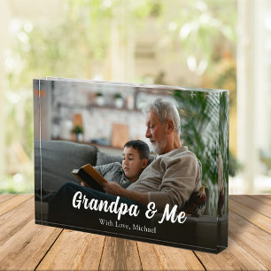 Bloc Photo Calligraphie photo minimaliste simple Grand-père e