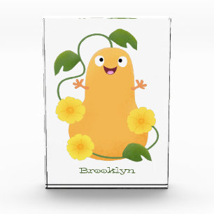 Bloc Photo Caricature citrouille gourde en beuret joyeux