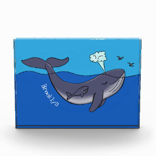 Bloc Photo Caricature de baleine mignonne et de baleine de ve