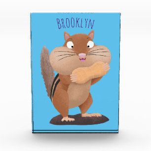 Bloc Photo Caricature de chipmunk à grosses joues mignonnes