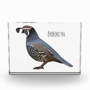 Bloc Photo Caricature d'oiseau de caille de Californie