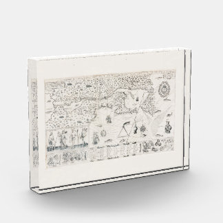 Bloc Photo Carte Française Canada (Québec) par Champlain 1612