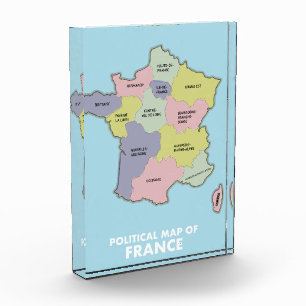 Bloc Photo Carte politique de la France Carte postale