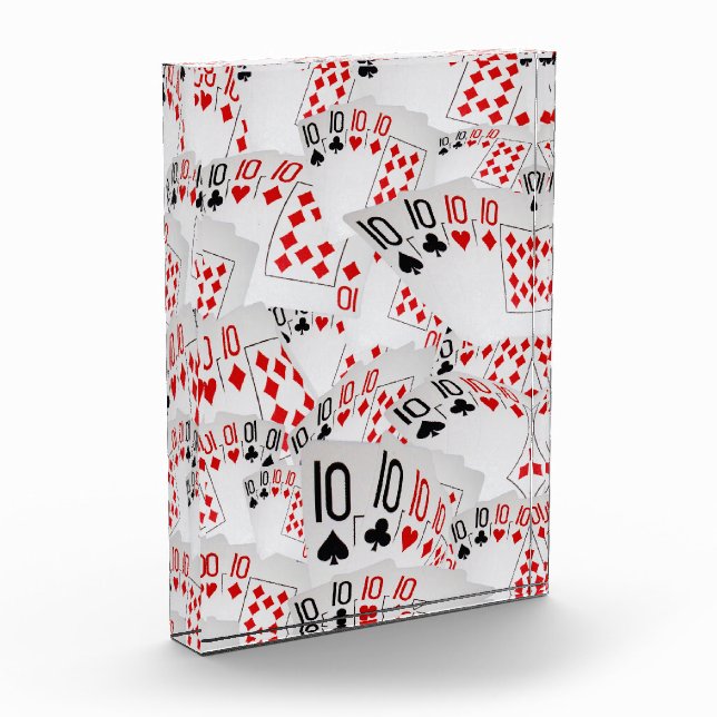 Bloc Photo Cartes De Poker Quad Tens Disposées, (Gauche)