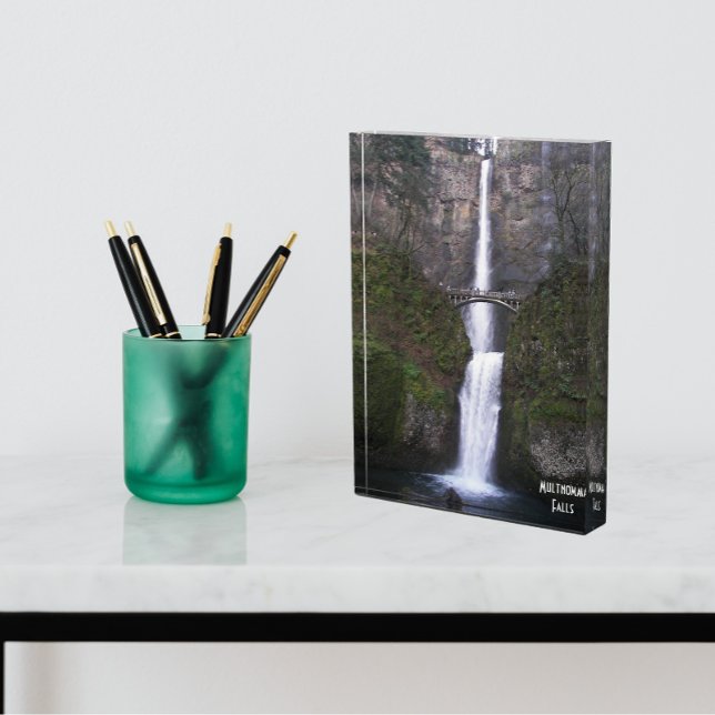 Bloc Photo Cascading Multnomah Falls Pittoresque (In Situ)