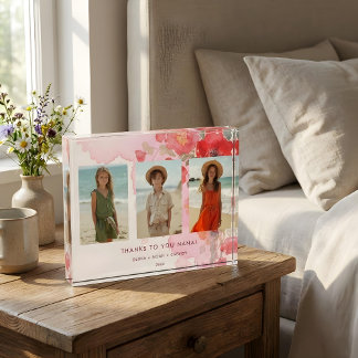 Bloc Photo Charming Floral 3-Photo Collage Family Keepsake