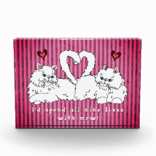 Bloc Photo Chats perses blancs au coeur Saint-Valentin