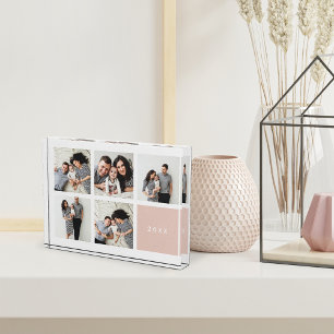 Bloc Photo Chic Collage Year Keepsake Photo Block Blush