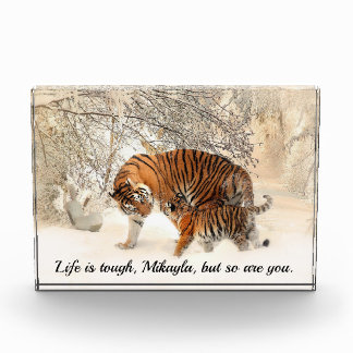 Bloc Photo Citation inspirante du tigre et de l'animal mère