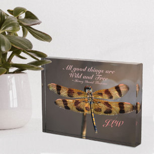 Bloc Photo Citation sauvage et gratuite libellule d'or