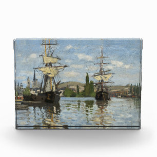 Bloc Photo Claude Monet Ships on the Seine River Travel Art