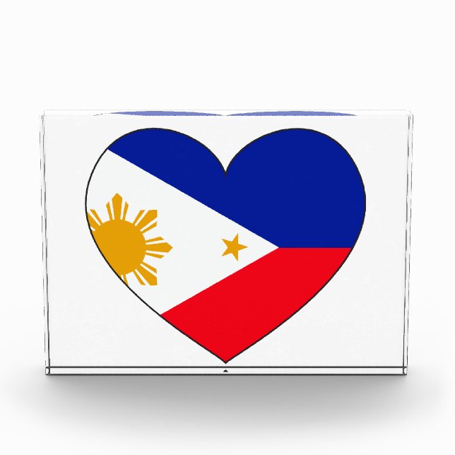 Bloc Photo Coeur de drapeau de Philippines (Devant)