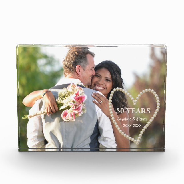 Bloc Photo Coeur des perles 30e anniversaire du Mariage Photo (Devant)
