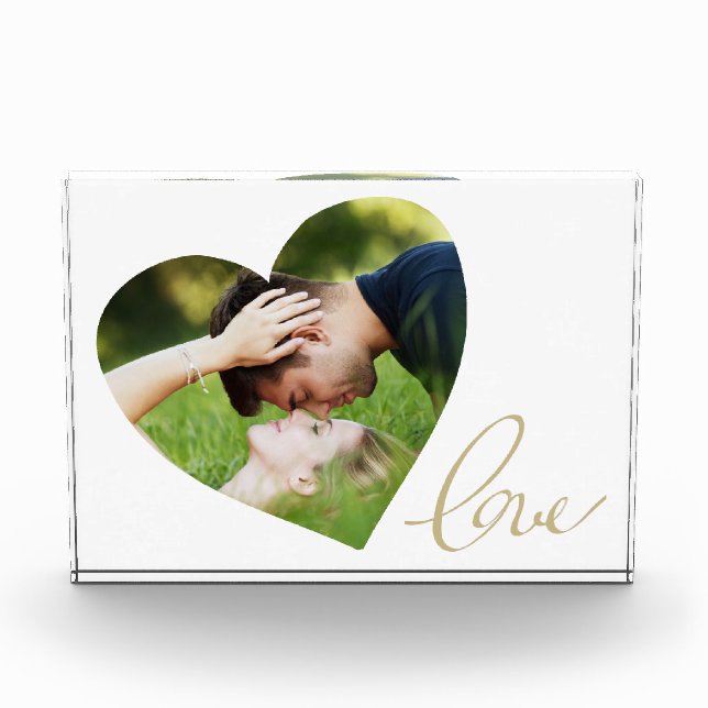 Bloc Photo Coeur Love Script Couple Valentine's Day (Devant)