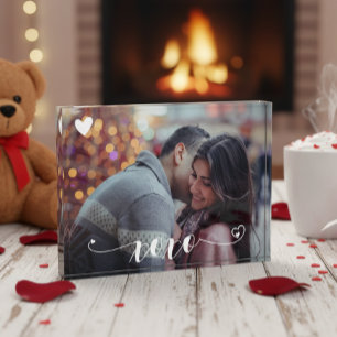 Bloc Photo Coeur XOXO Photo personnalisée Bloc familial perso