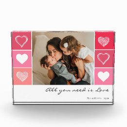 Bloc Photo Coeurs blancs modernes rouge et rose photo Valenti