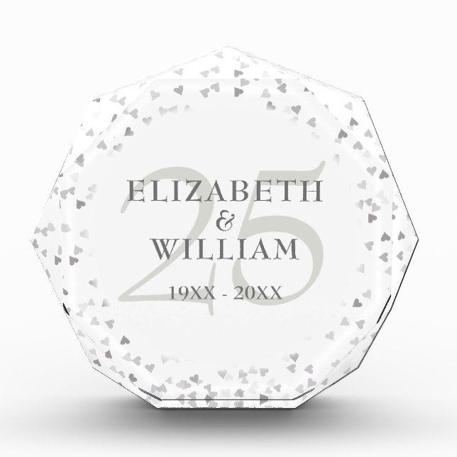 Bloc Photo Coeurs d'argent du 25e anniversaire (Devant)