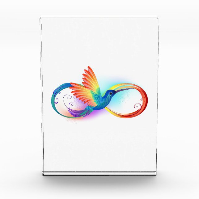 Bloc Photo Colibri arc-en-ciel avec symbole Infinity (Devant)