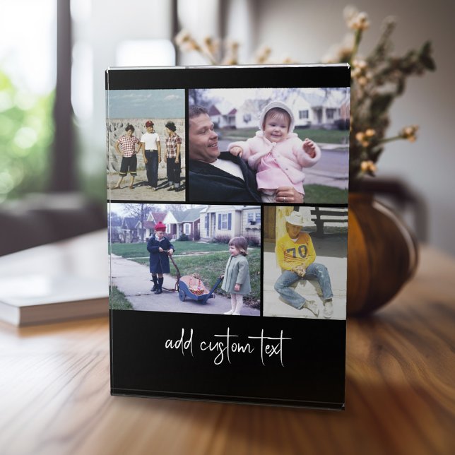 Bloc Photo Collage 4 photos - vous pouvez changer la couleur  (4 Photo Collage personalized home plaque)