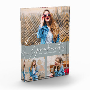 Bloc Photo Collage de graduation moderne sur gris