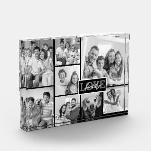 Bloc Photo Collage de photos de famille Amour noir et blanc