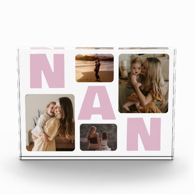 Bloc Photo Collage de photos de famille de Pink Nan Grandma (Devant)
