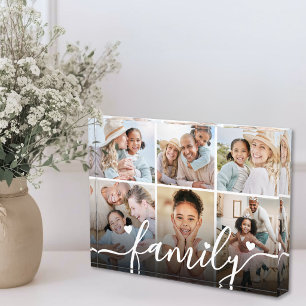 Bloc Photo Collage de photos de famille personnalisé en acryl