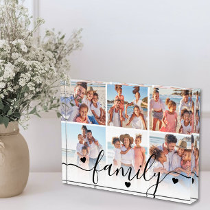 Bloc Photo Collage de photos de famille personnalisé en acryl