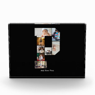 Bloc Photo Collage de photos de lettre noir et blanc P