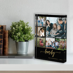 Bloc Photo Collage de photos multiples script familial modern