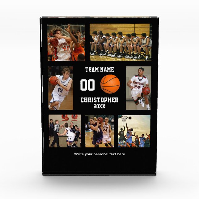 Bloc Photo Collage personnalisé de basket-ball (Devant)