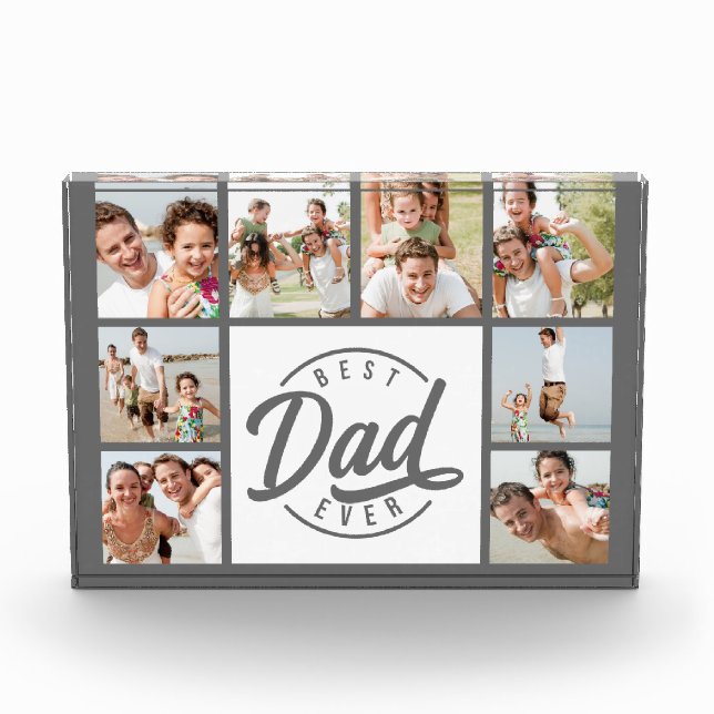 Bloc Photo Collage photo moderne Meilleur papa Jamais Bloc ph (Devant)