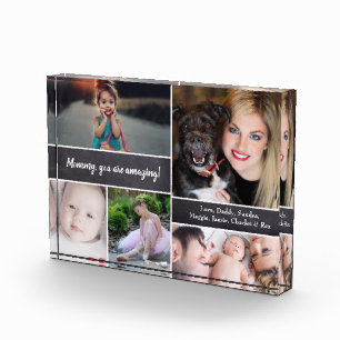 Bloc Photo Collage photo personnalisé pour maman, tableau no