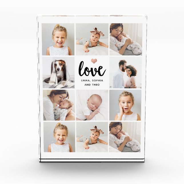 Bloc Photo Collage simple et chic | Amour avec coeur (Devant)