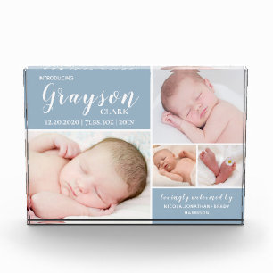 Bloc Photo Collection photo bleu moderne Baby Boy Photo Block