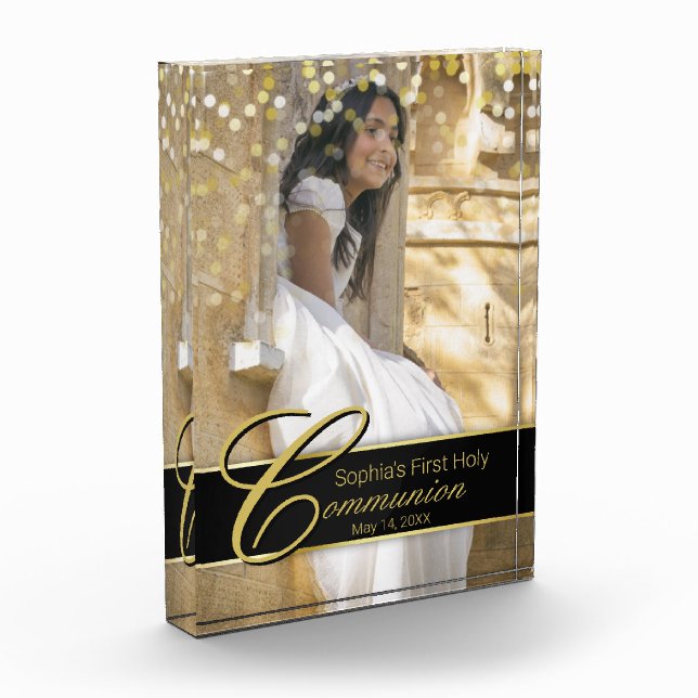 Bloc Photo Communion Photo Elegant Gold Typography Parties sc (Gauche)