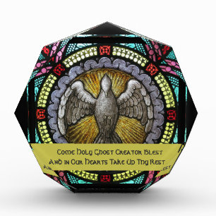 Bloc Photo Confirmation en verre de l'Esprit Saint RCIA