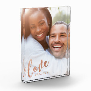 Bloc Photo Copper Love Calligraphie Script Overlay