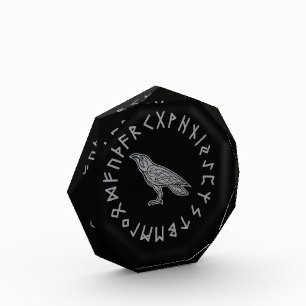 Bloc Photo Corbeau d'Odin Viking Mythologie runes runique