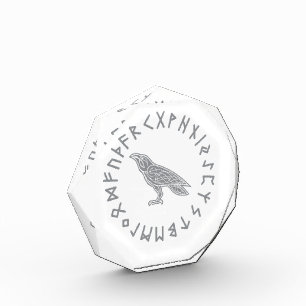 Bloc Photo Corbeau Odin Viking Mythologie runes runique