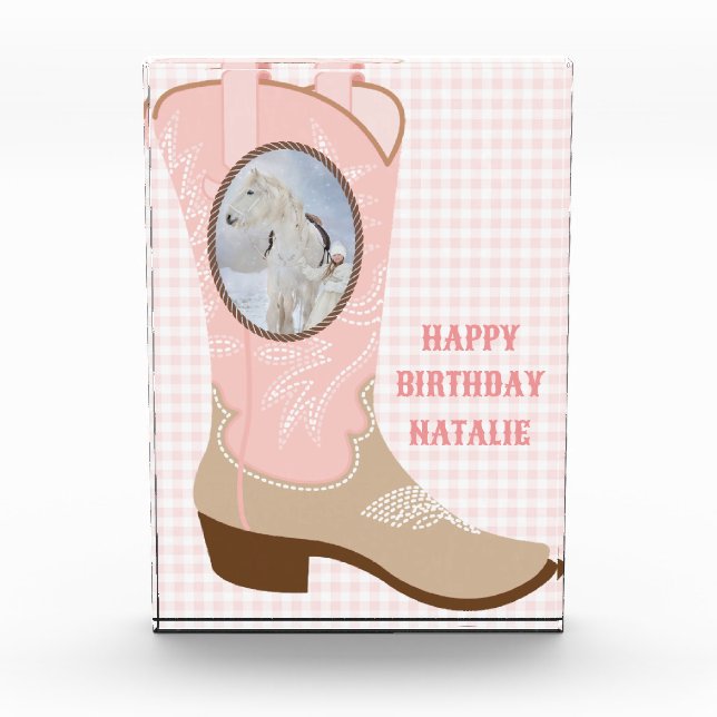 Bloc Photo Cowgirl Pink Boot Photo Frame (Devant)