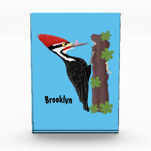 Bloc Photo Cue drôle Pileated woodpecker dessin d'illustratio